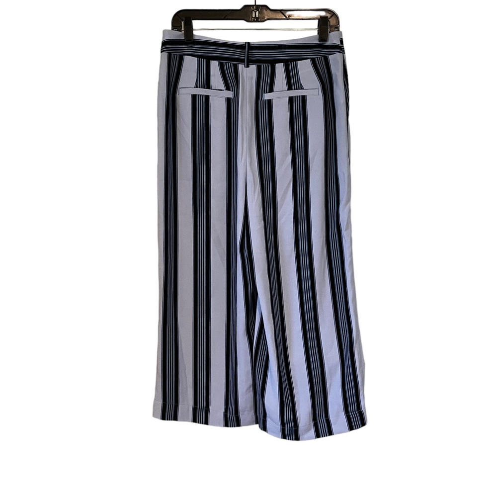 Ann Taylor LOFT Striped Crop Wide Leg Trousers, Sz 8P (missing tie sash) - Picture 5 of 12